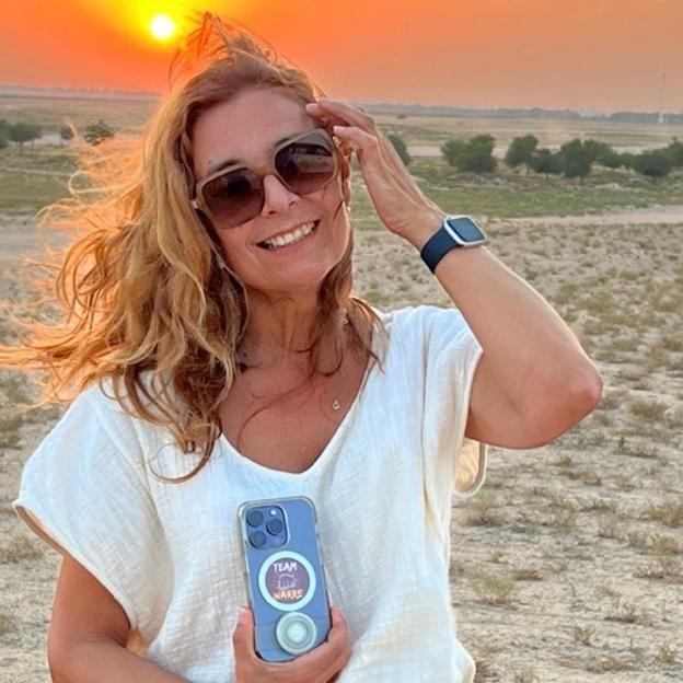 Caroline voor Team Warre