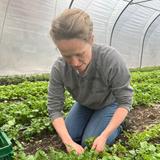 Liesbeth voor team Warre